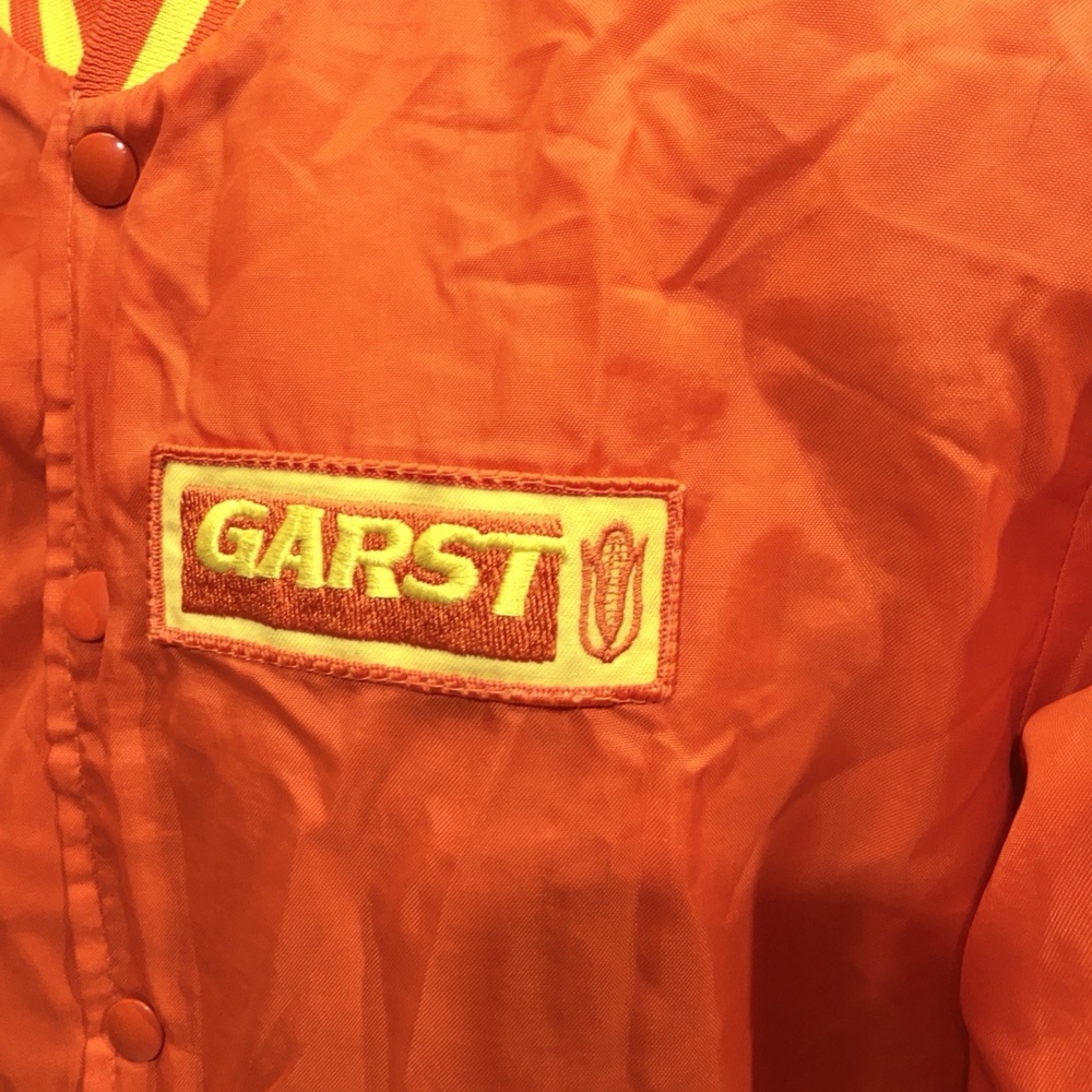 Vintage Garst Seed‎ Orange Sherpa Lined Swingster Snap Jacket Adult Med. Orange - Picture 5 of 12